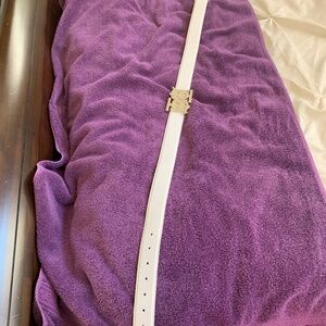 Burberry White Leather Belt sz M